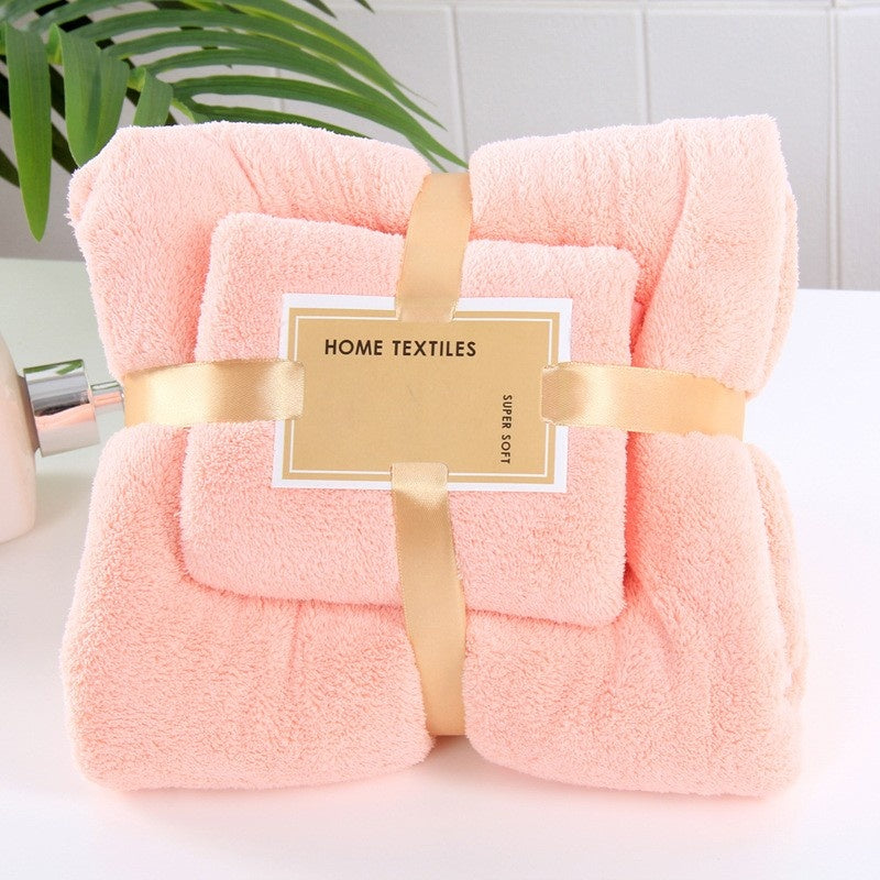 Coral Fleece 2‑Piece Bath Towel Set